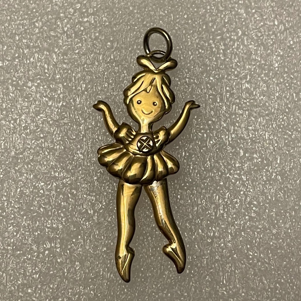 Articulated Avon Dancing Ballerina Gold Tone 1.75” Pendant 70s Rare Boho Retro